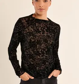 Flocked mockneck