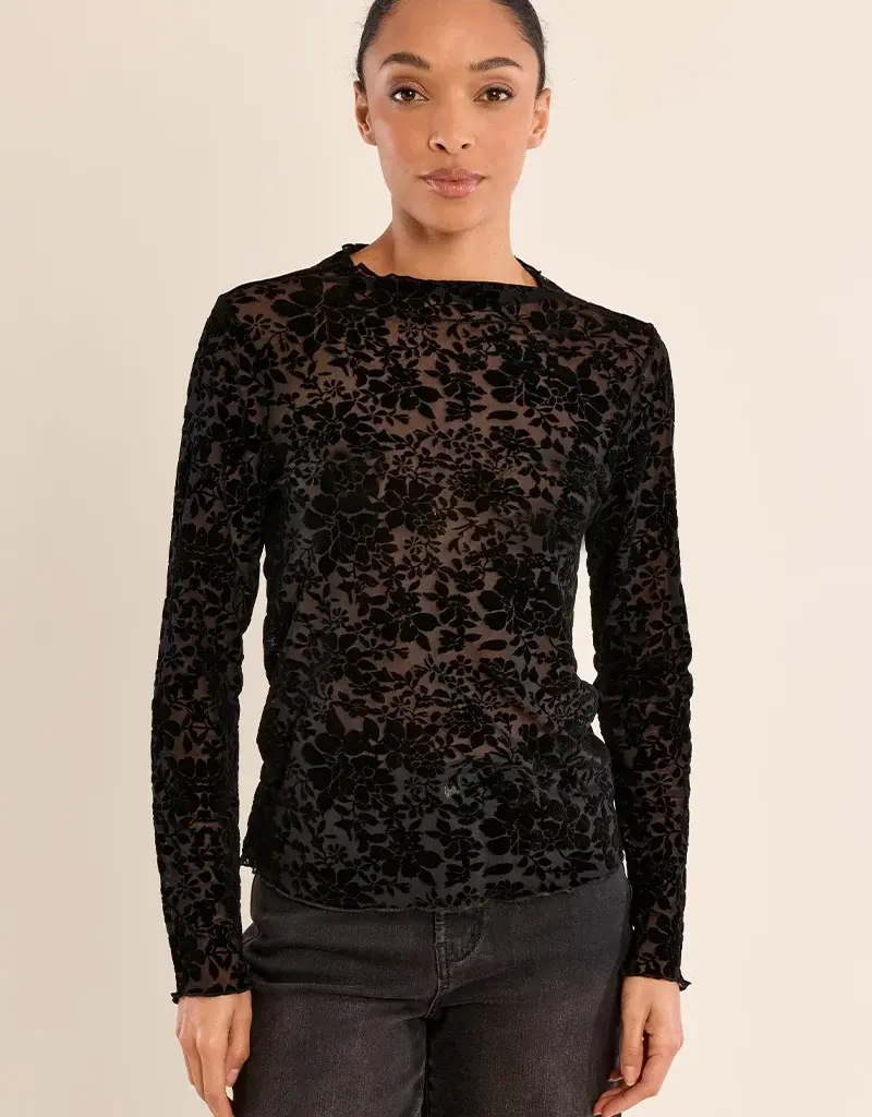 Flocked mockneck