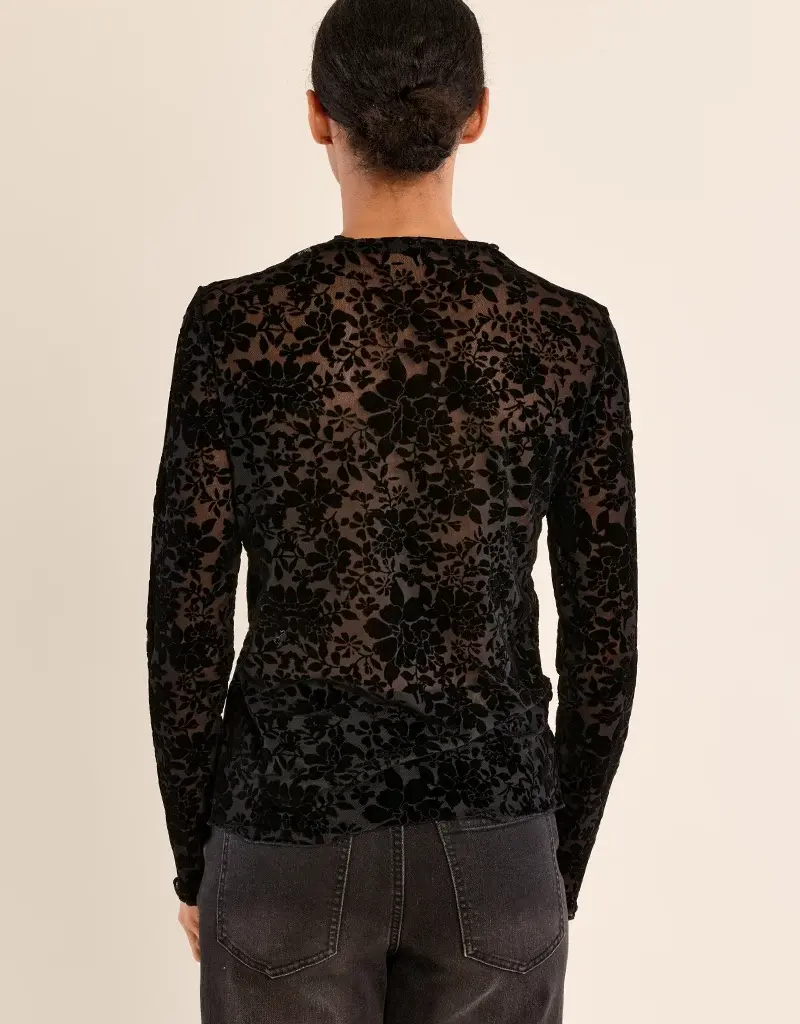 Flocked mockneck