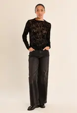 Flocked mockneck