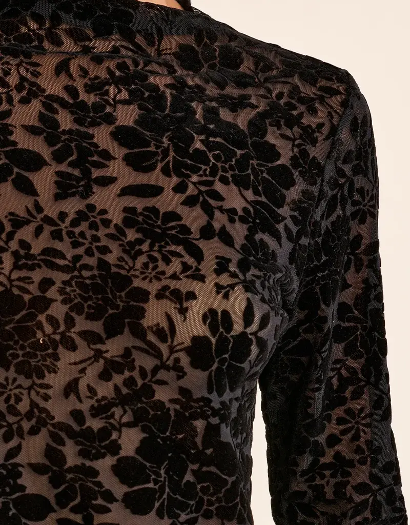 Flocked mockneck