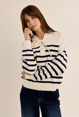 Stripe tie front sweater