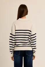Stripe tie front sweater