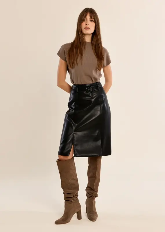 Faux leather skirt