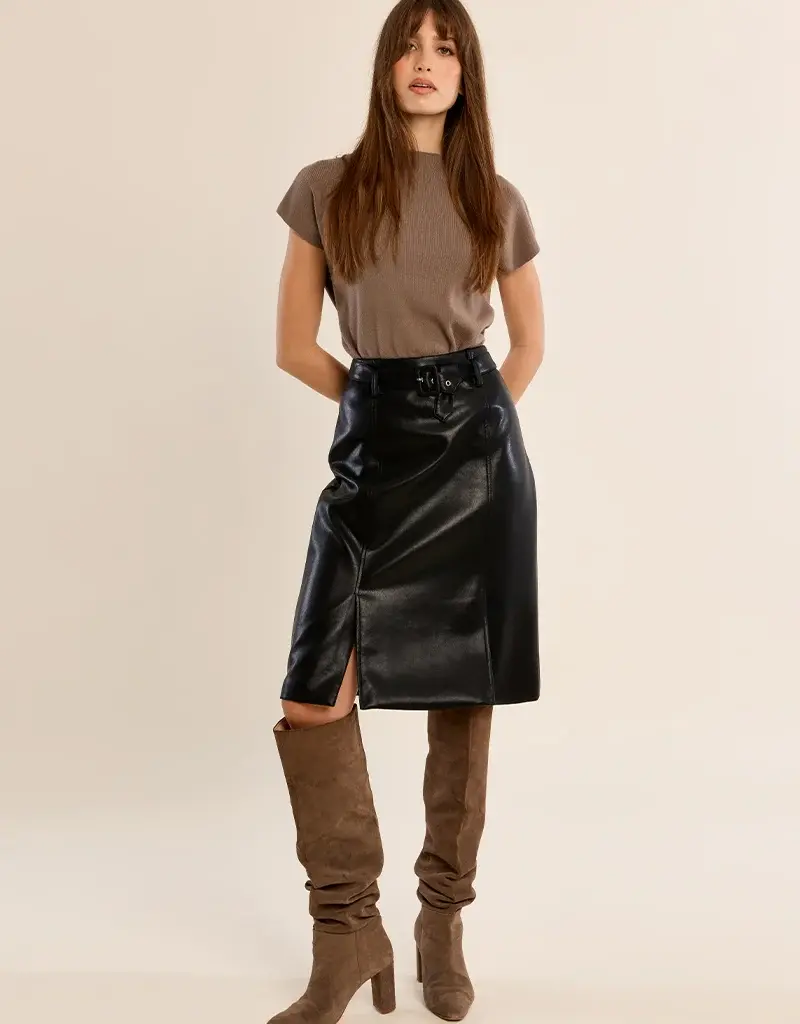 Faux leather skirt