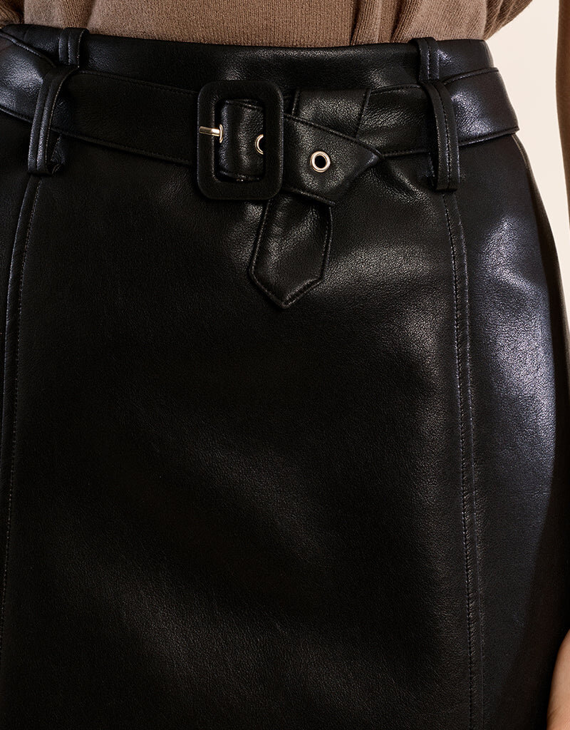 Faux leather skirt