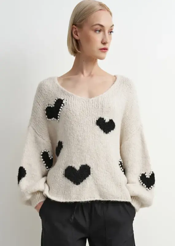 Pearl heart sweater