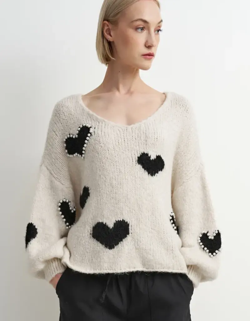 Pearl heart sweater
