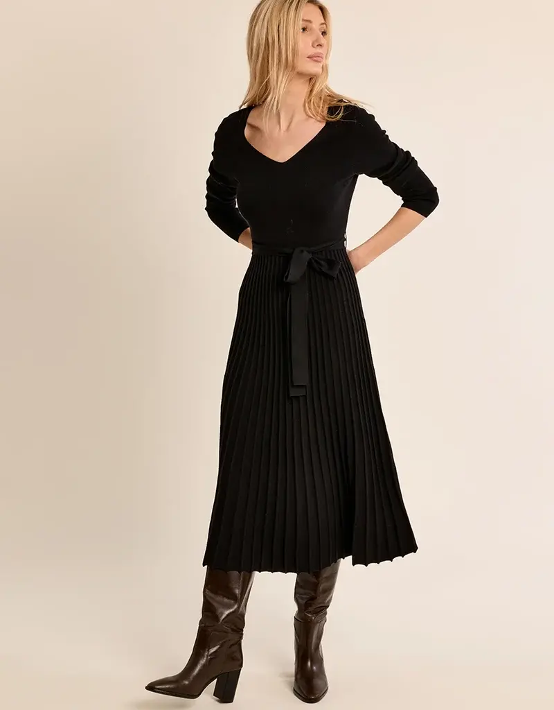 Pleated sweater dress