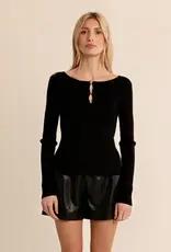 Heart button knit top