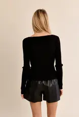 Heart button knit top