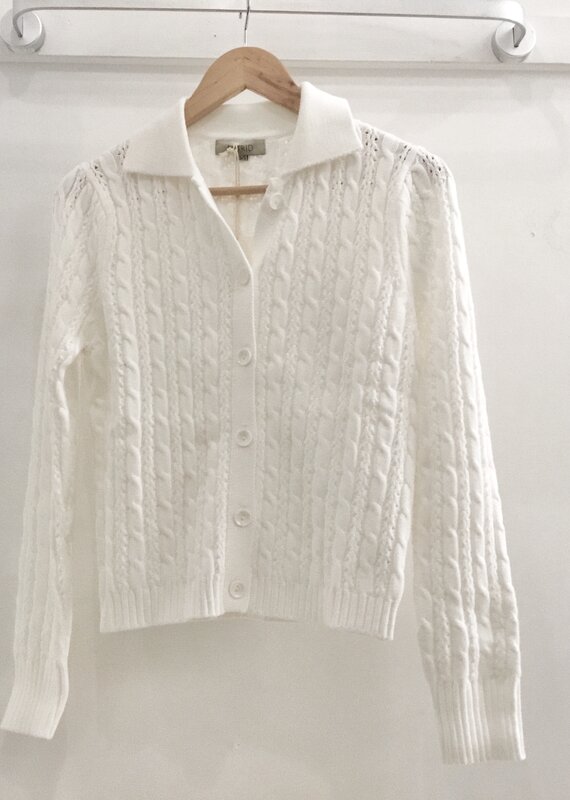 Collared cable knit sweater