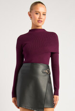 Shawl mockneck sweater
