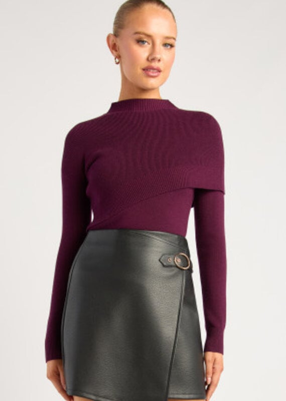 Shawl mockneck sweater