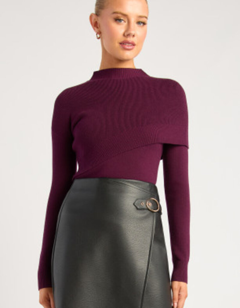 Shawl mockneck sweater
