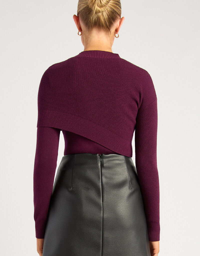 Shawl mockneck sweater