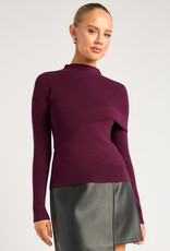 Shawl mockneck sweater