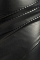 Ruched faux leather mini