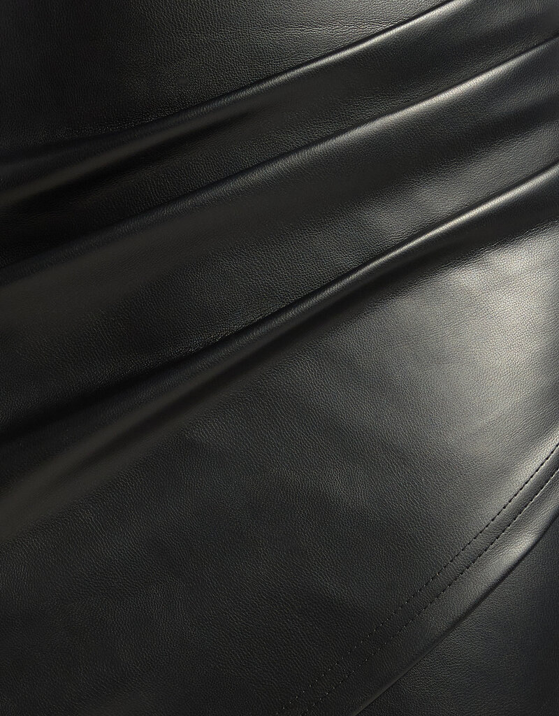 Ruched faux leather mini