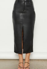 Faux leather midi skirt