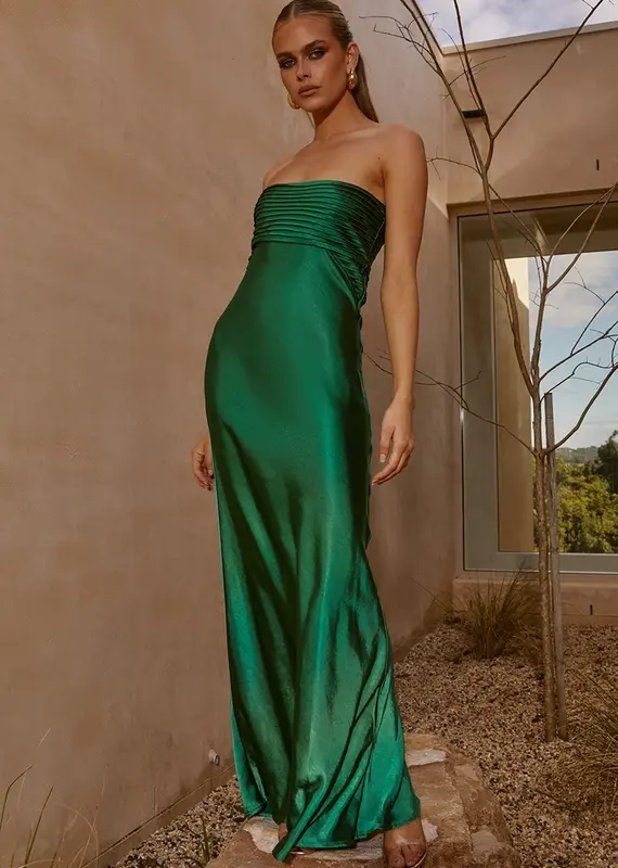 Adina strapless maxi dr