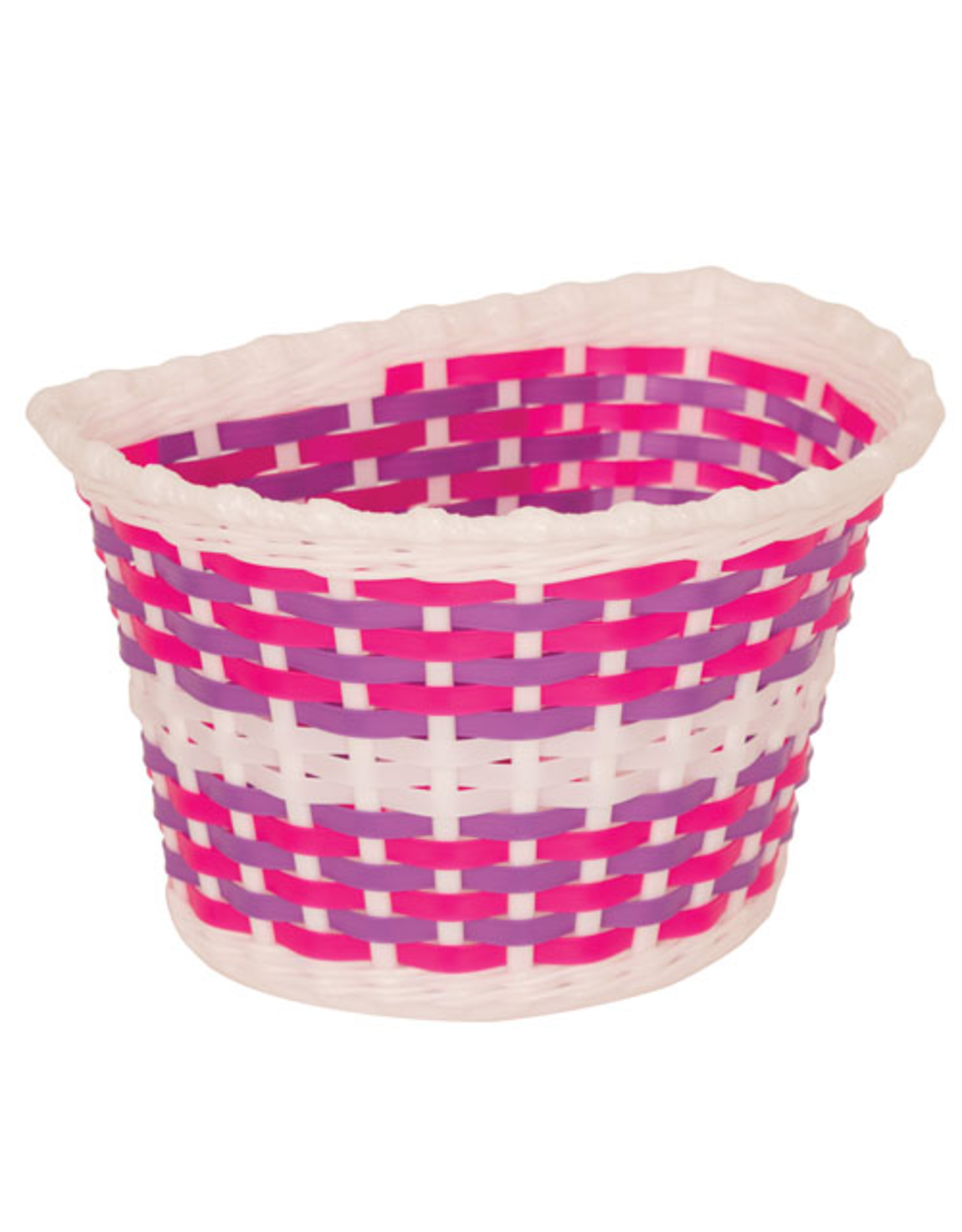 AZUR AZUR BASKET KIDS WHITE WITH PINK AND PURPLE WEAVE