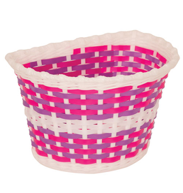 AZUR AZUR BASKET KIDS WHITE WITH PINK AND PURPLE WEAVE