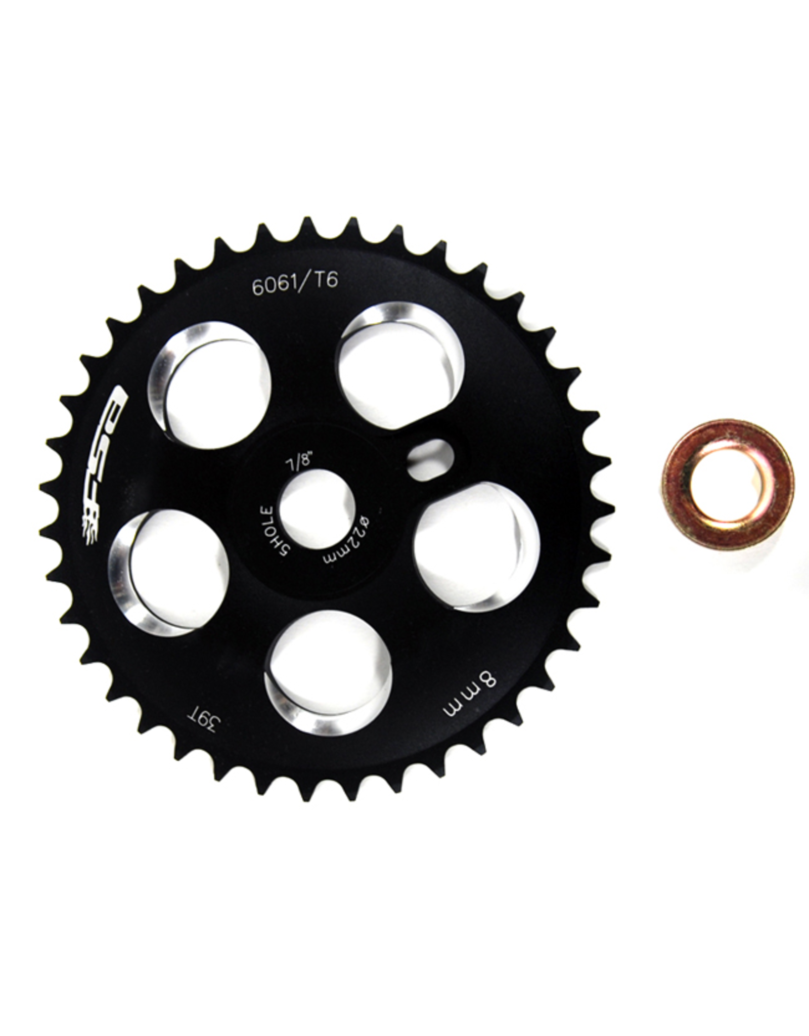 FSA FSA CHAINRING 5 HOLE 44T 22MM WITH 19MM REDUCER 3/32” BMX BLACK