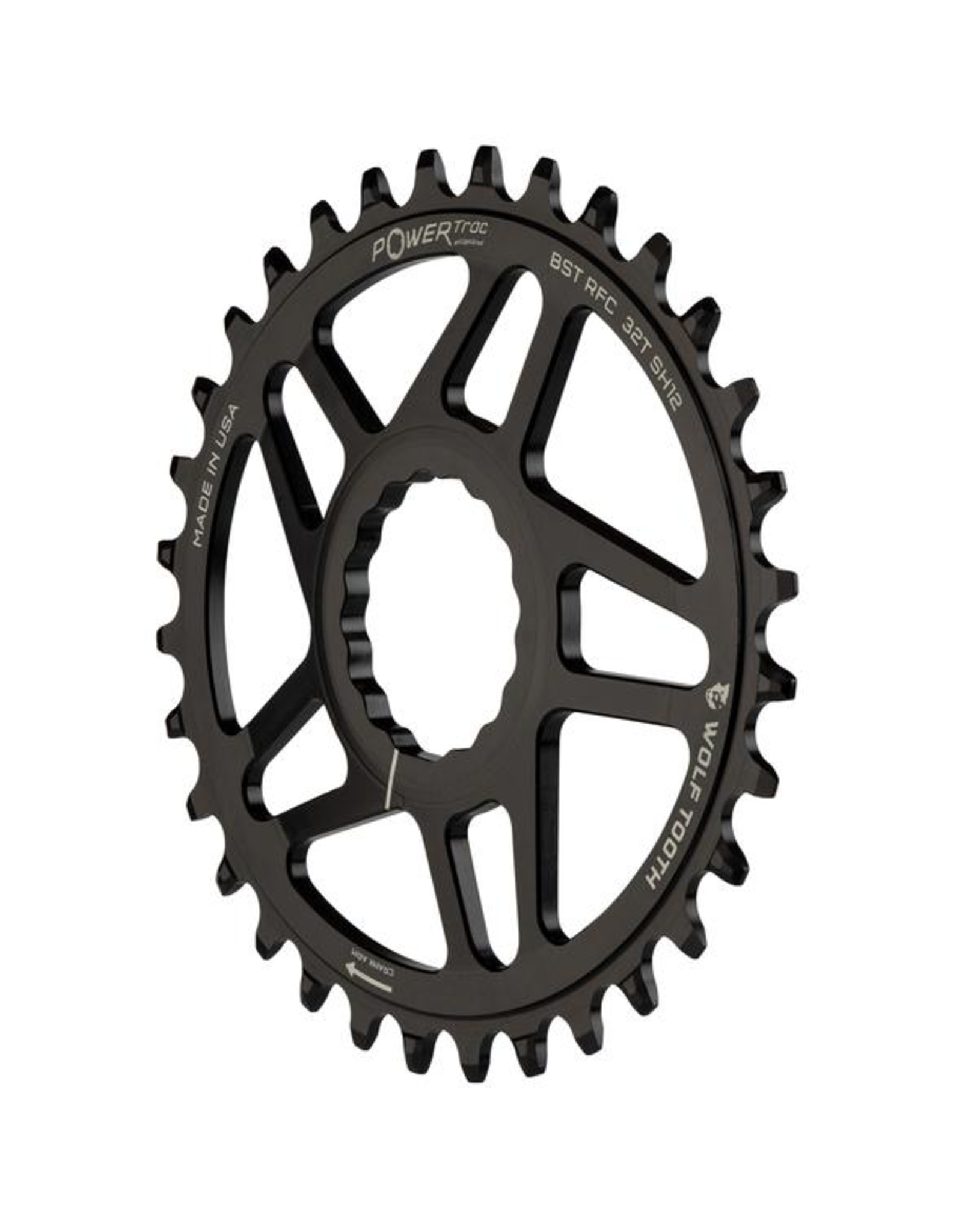 WOLF TOOTH WOLF TOOTH RACE FACE CINCH SHIMANO 12 SPEED ELLIPTICAL 32T BOOST BLACK CHAINRING