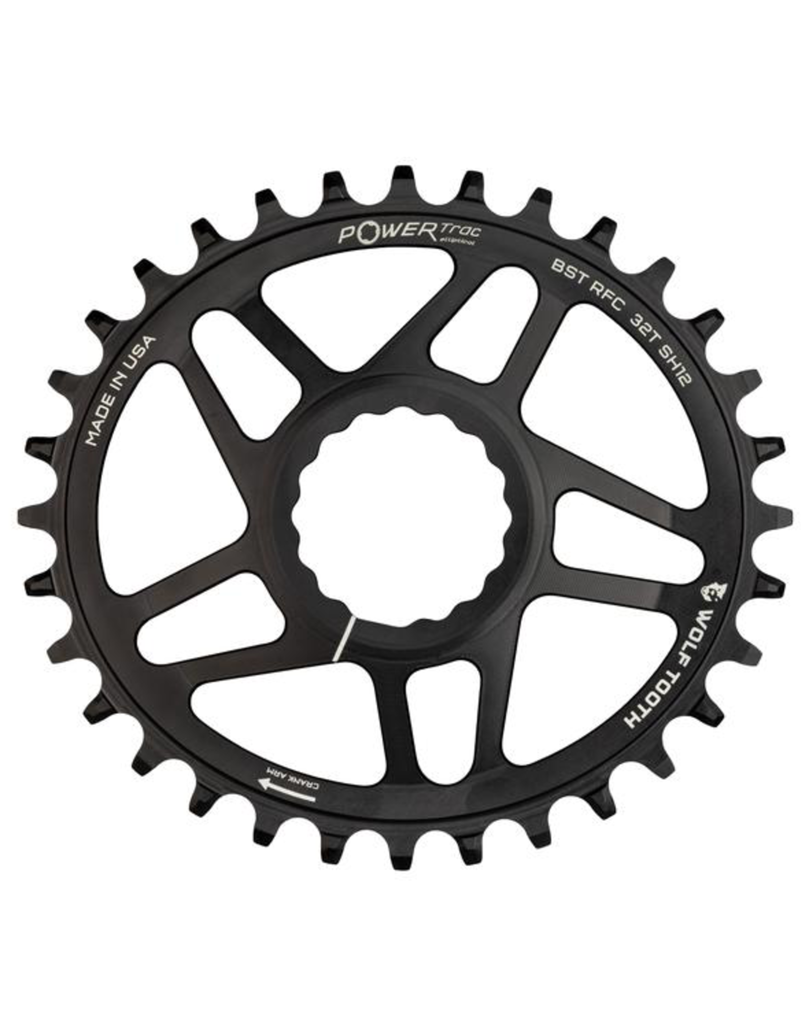 WOLF TOOTH WOLF TOOTH RACE FACE CINCH SHIMANO 12 SPEED ELLIPTICAL 32T BOOST BLACK CHAINRING