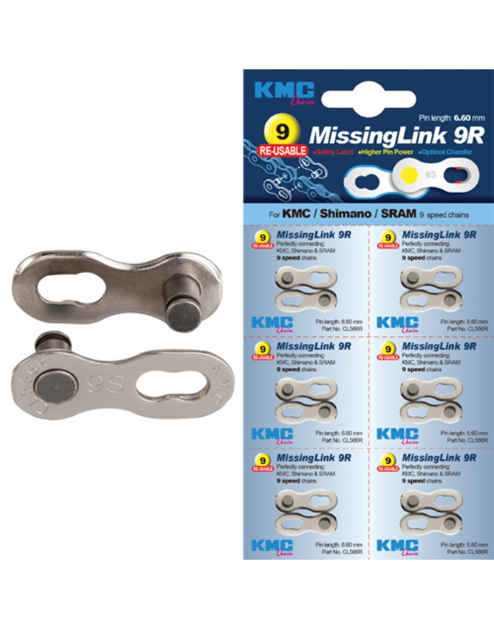 KMC KMC CHAIN MISSING LINK 9 SPEED SILVER JOINING LINK