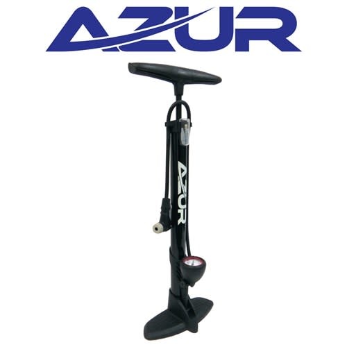 AZUR CLEVER VALVE WITH GAUGE BLACK FLOOR PUMP Bicycle Tech Bar