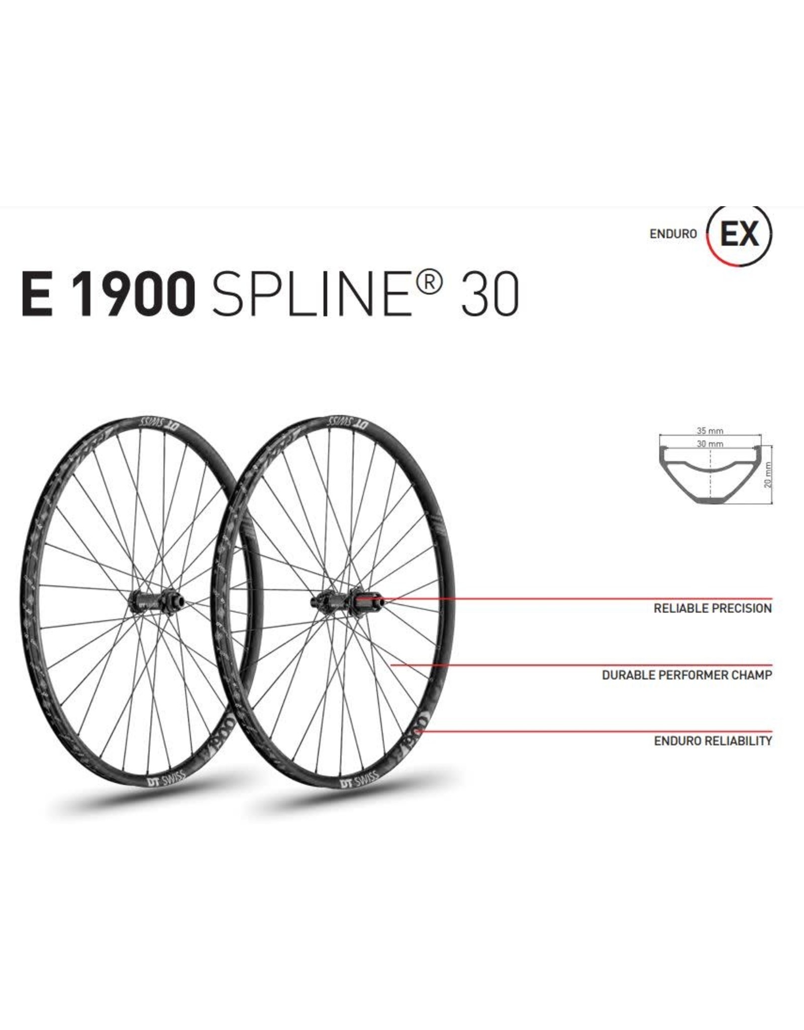 DT Swiss DT SWISS E1900 29” 100X15 142X12MM WHEEL SET