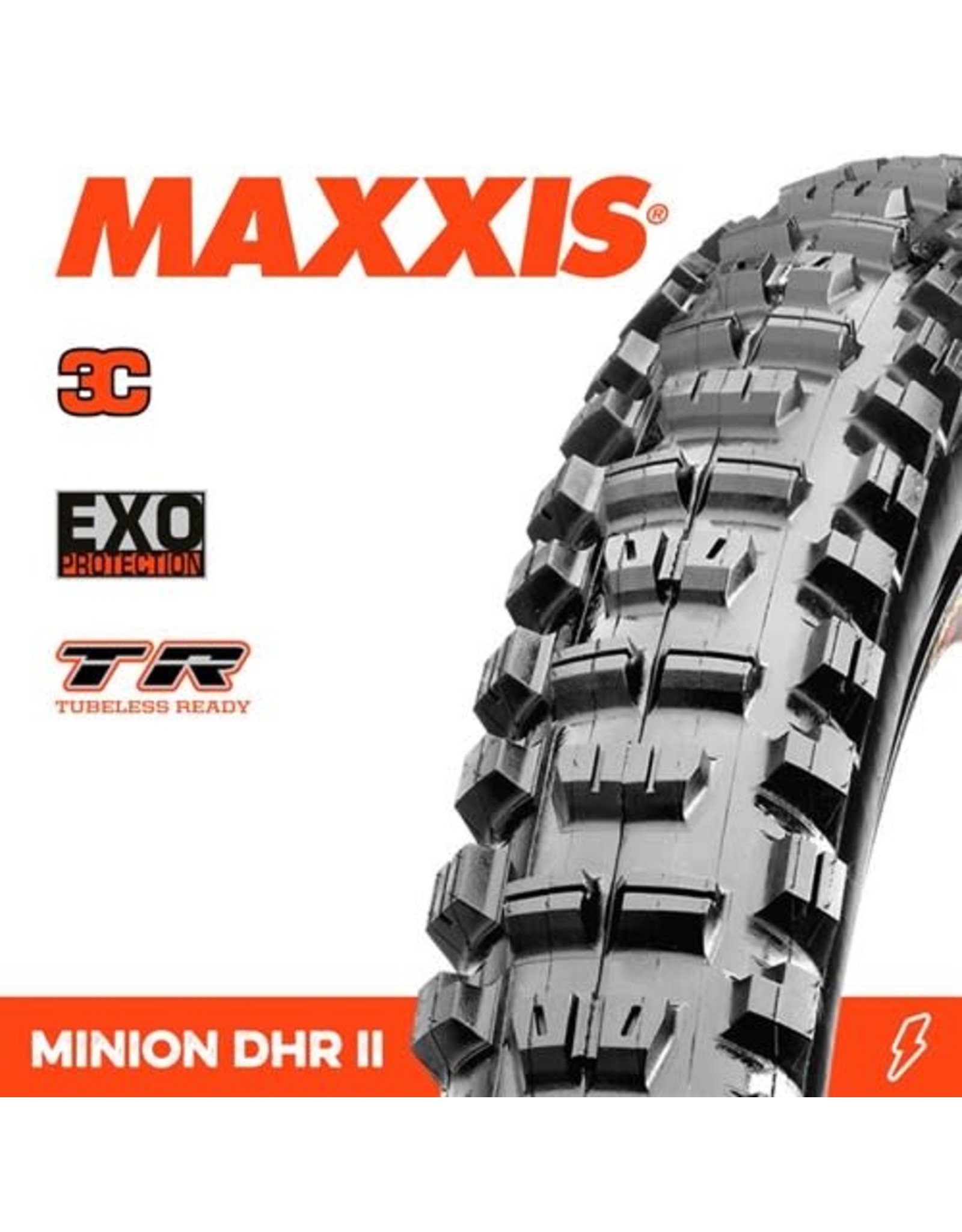 MAXXIS MAXXIS MINION DHR II 26 X 2.40” TR EXO 3C MAXX TERRA FOLD 60 TPI TYRE