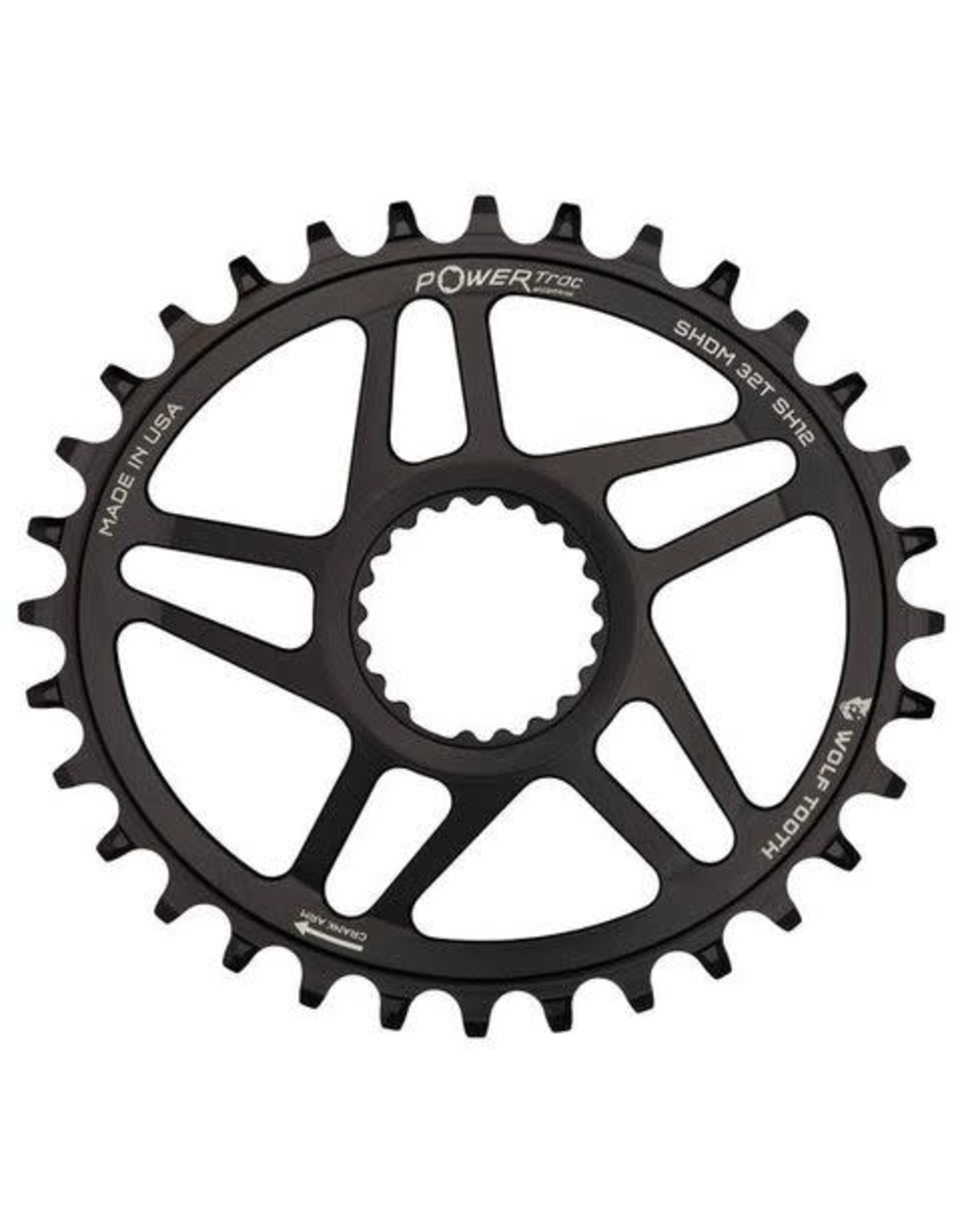 WOLF TOOTH WOLF TOOTH SHIMANO DM 12 SPEED 34T ELLIPTICAL BOOST BLACK CHAINRING
