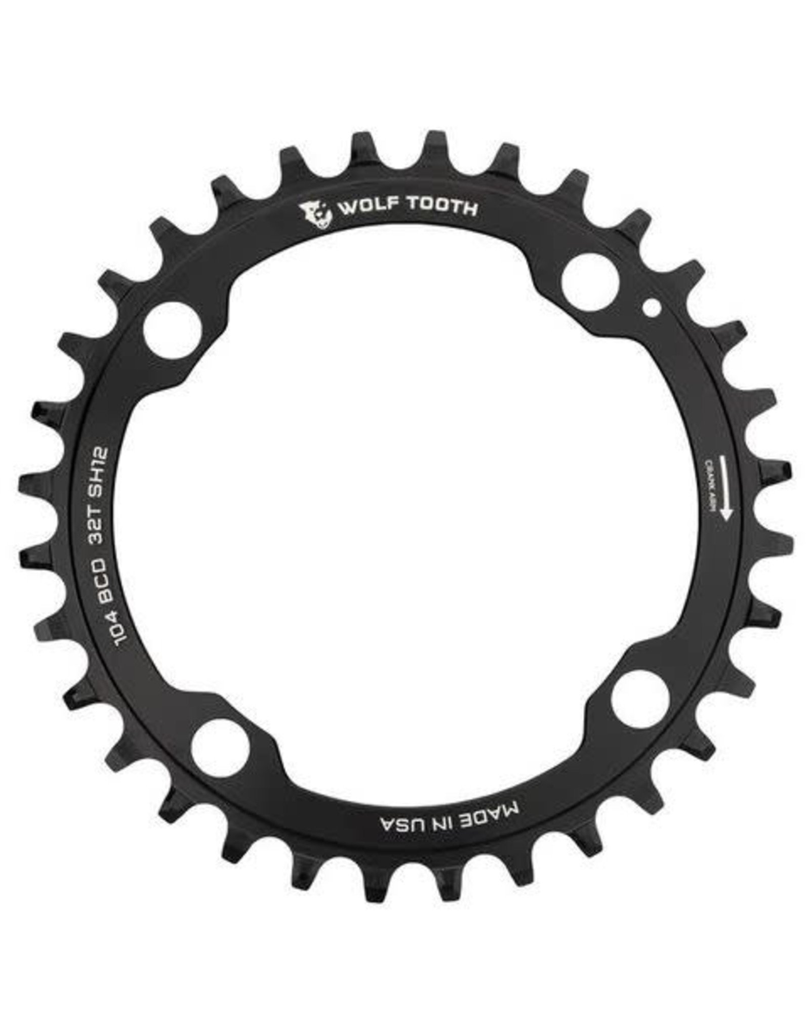 WOLF TOOTH WOLF TOOTH 104 X 32T BOOST SHIMANO 12 SPEED BLACK CHAINRING