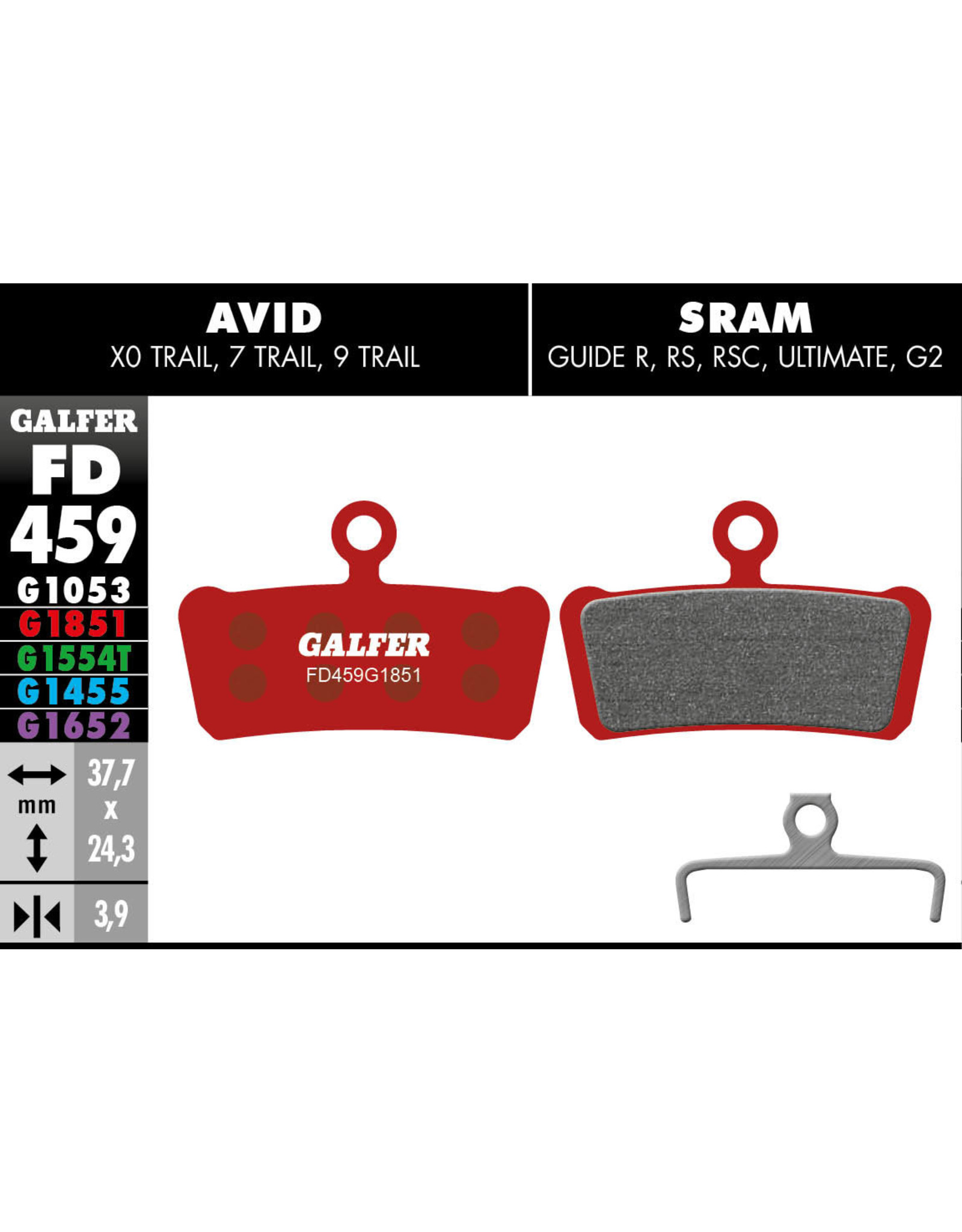 GALFER GALFER ADVANCED DISC BRAKE PADS FIT SRAM GUIDE, AVID TRAIL