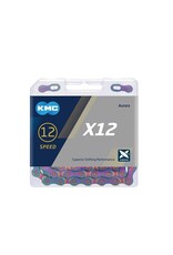 KMC KMC CHAIN X12 12 SPEED 126 LINK AURORA OIL SLICK ROAD/MTB