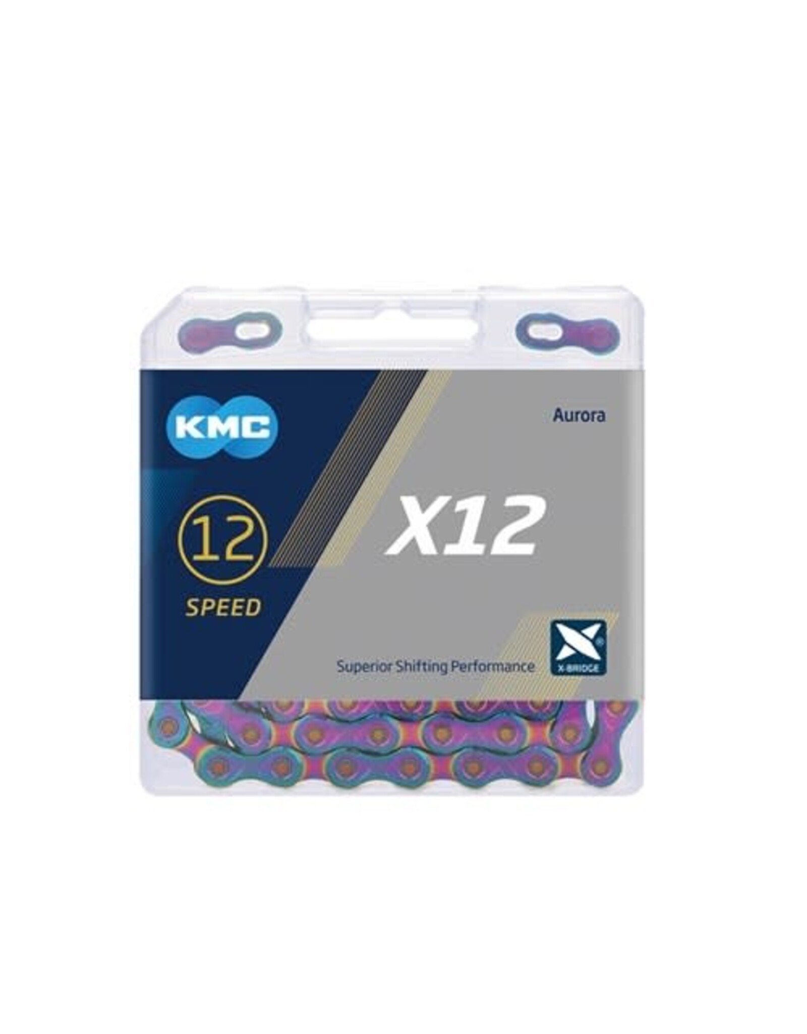 KMC KMC CHAIN X12 12 SPEED 126 LINK AURORA OIL SLICK ROAD/MTB