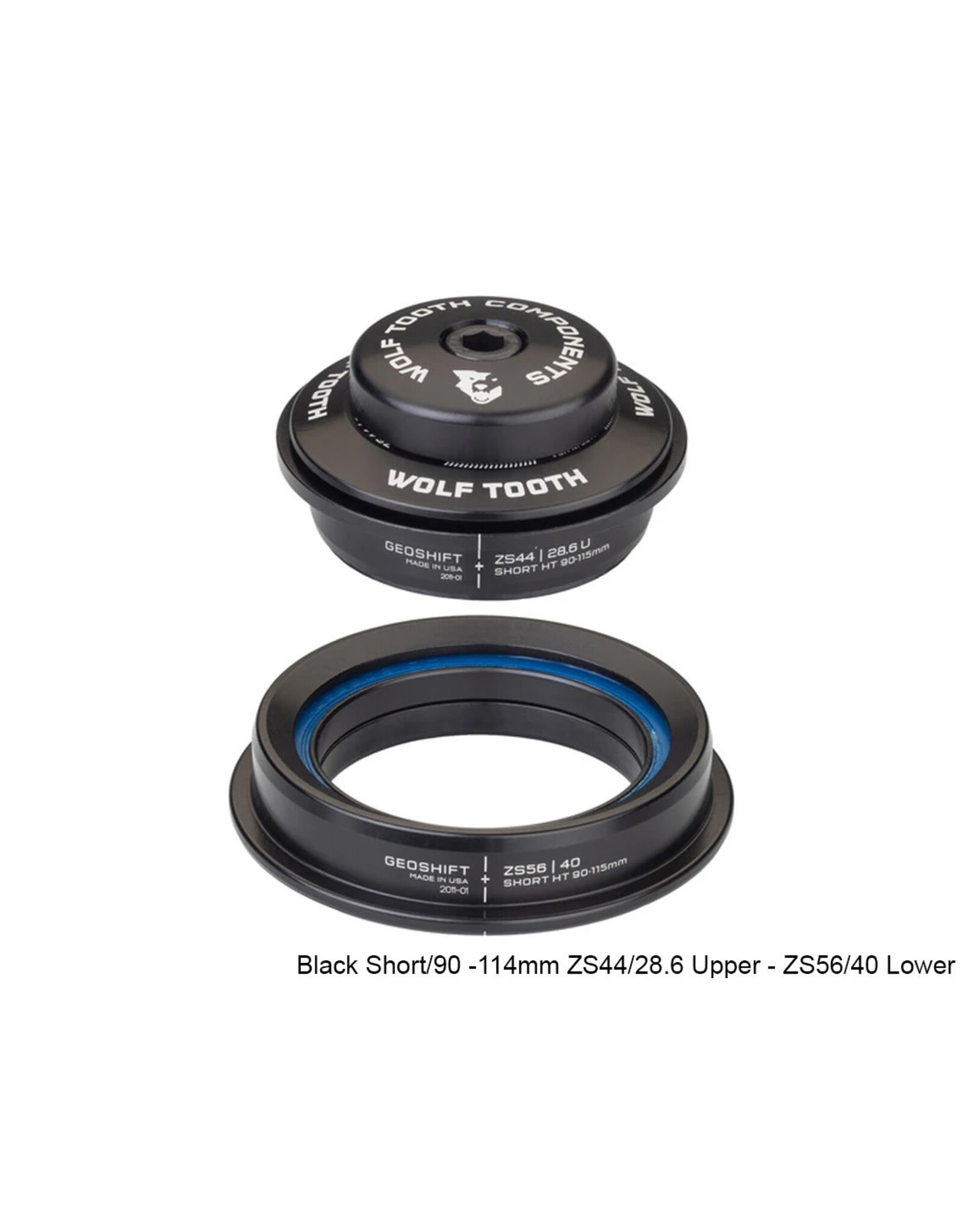 WOLF TOOTH WOLF TOOTH HEADSET GEO SHIFT ZS44-ZS56 SHORT 1-1/8”-1-1/2”