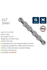 KMC KMC CHAIN E12 12 SPEED 130 LINK SILVER (E-BIKE CHAIN)