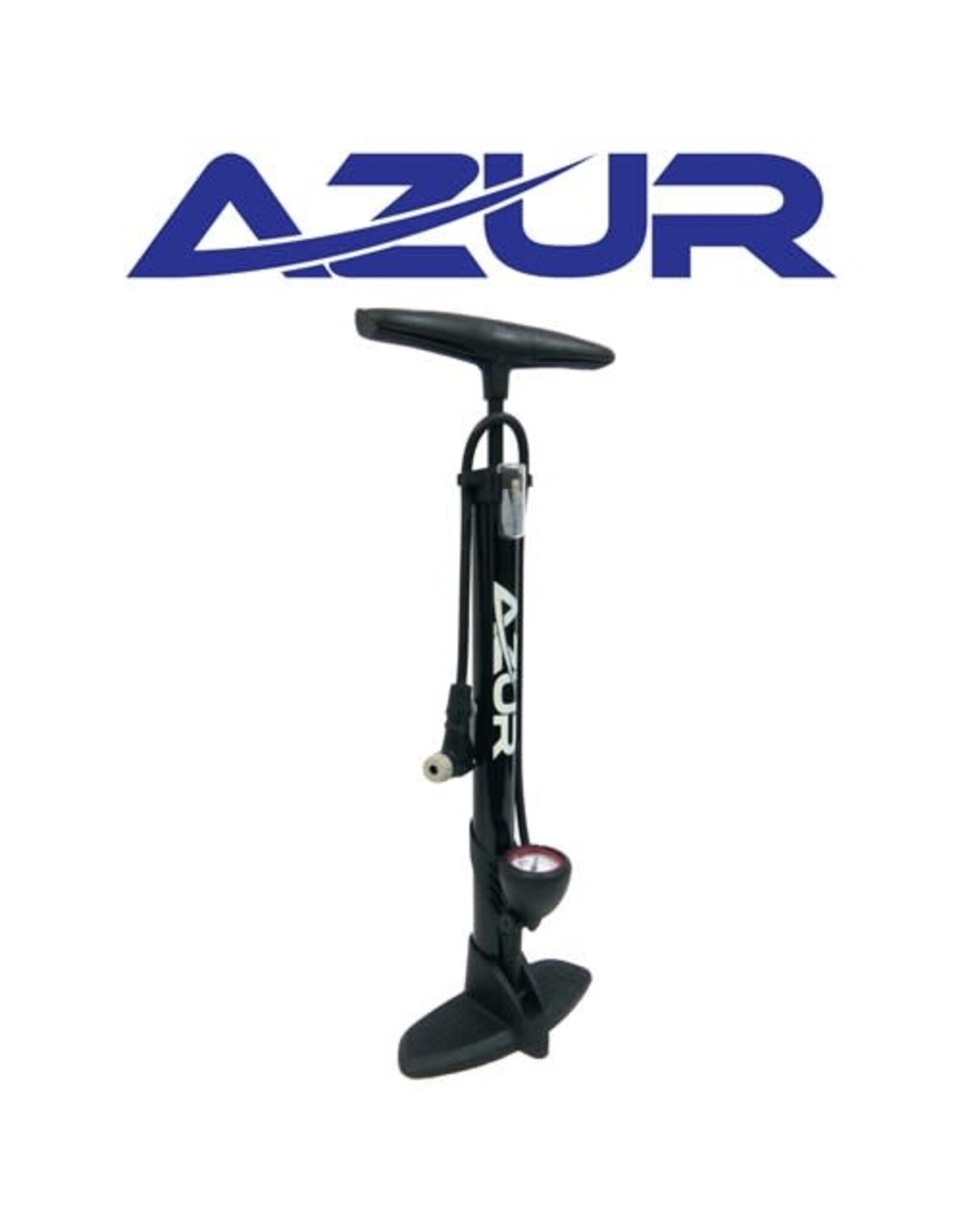 AZUR AZUR PUMP KAZE ALLOY CLEVER VALVE WITH GAUGE BLACK FLOOR PUMP