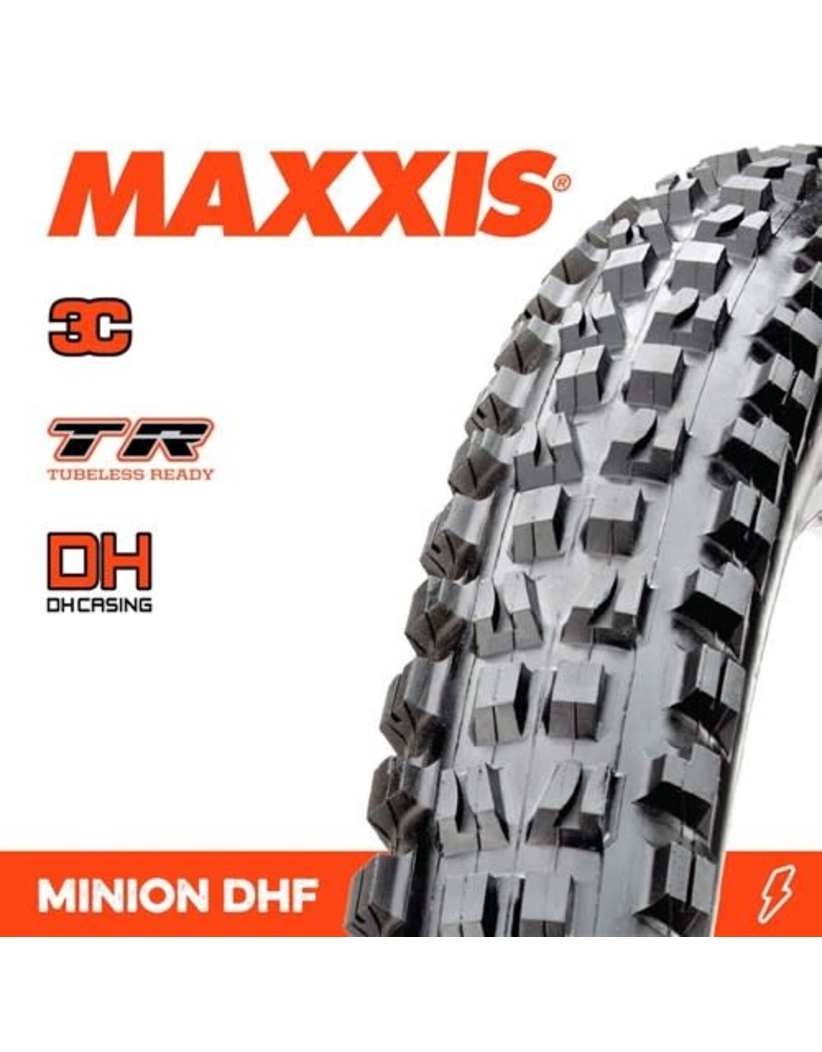 MAXXIS MAXXIS MINION DHF 27.5 X 2.50” TR DH 3C MAXX GRIP FOLD 60TPI TYRE