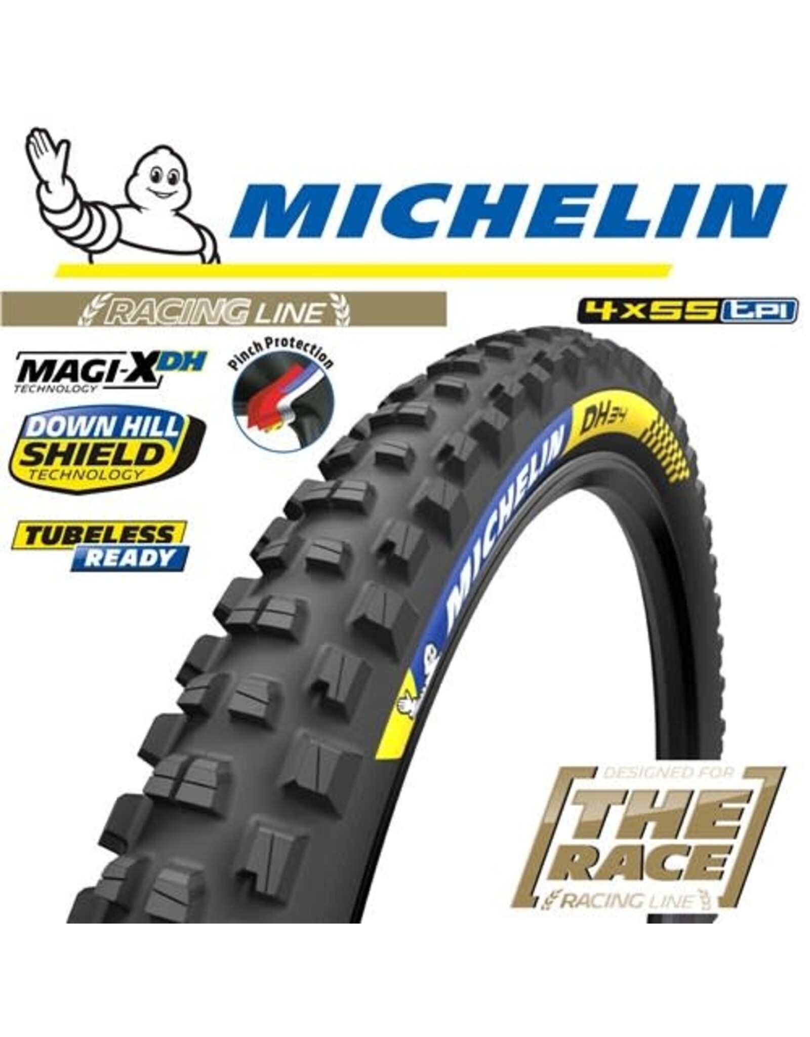 MICHELIN MICHELIN DH34 RACING LINE MAGI-XDH 27.5x2.4" TR WIRE  TYRE