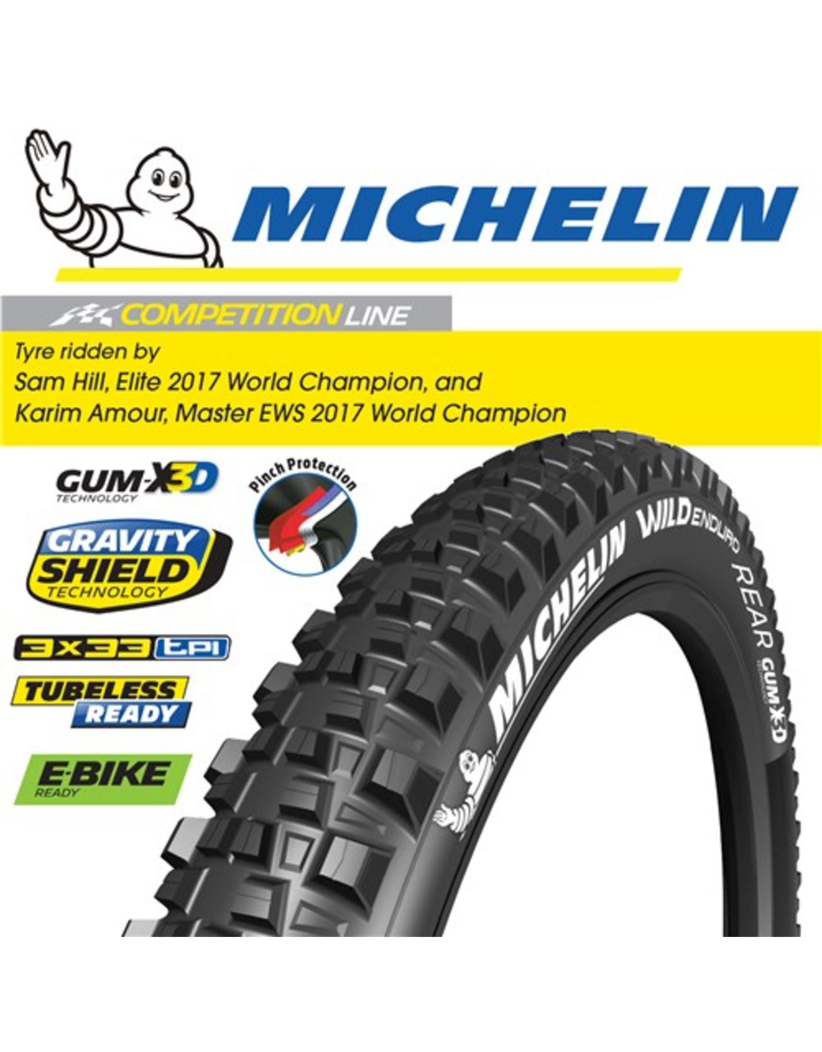 MICHELIN MICHELIN WILD ENDURO R COMPETITION GUM-X3D 27.5x2.4" FOLD TYRE