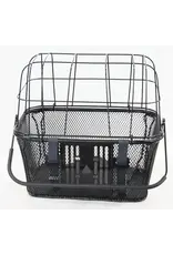 BASKET PET CARRIER LARGE WIRE MESH FRONT W/FORK STAY BLACK 400X300X350MM