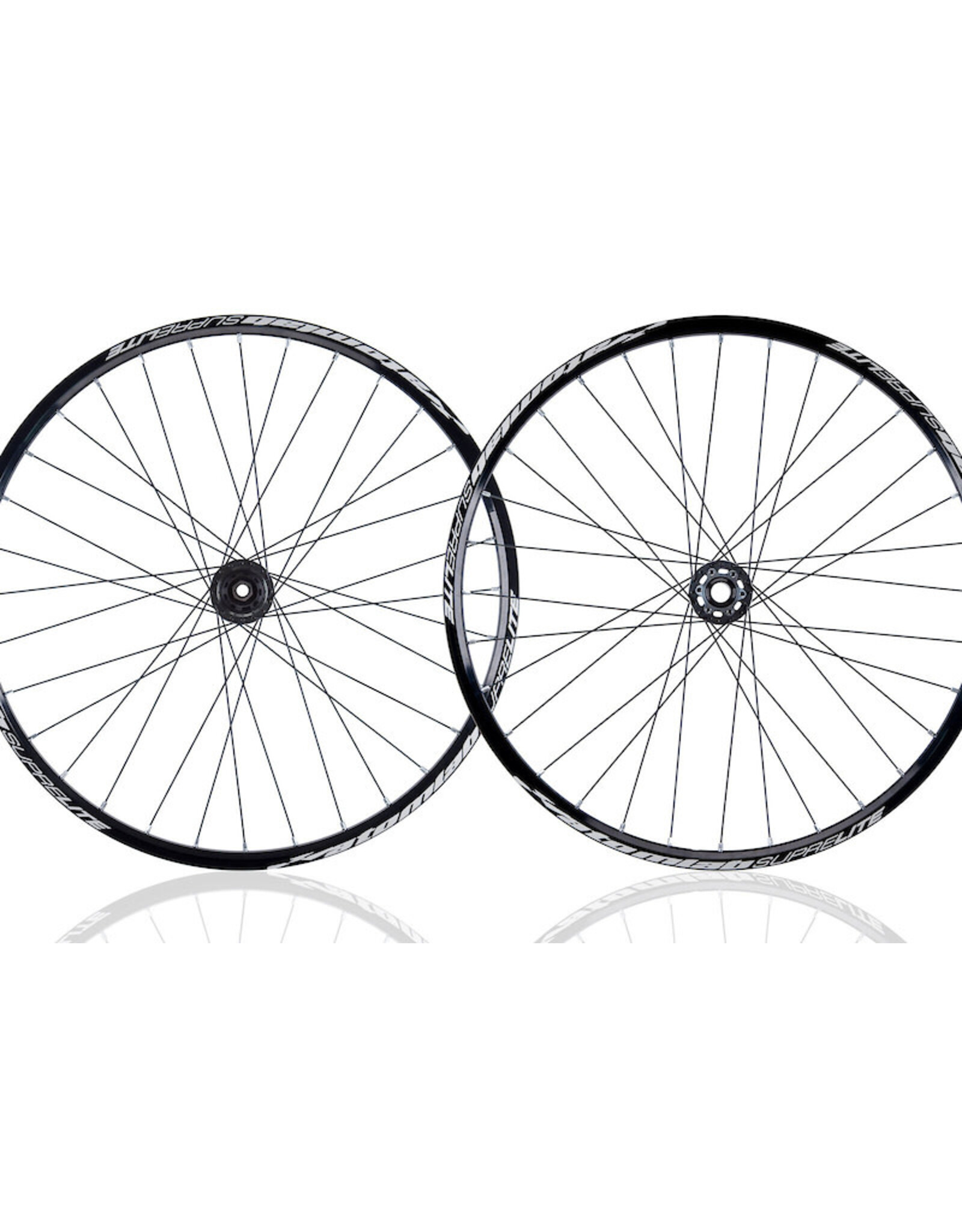 ATOMLAB ATOMLAB SUPERLITE 26" REAR 135X12MM 8-10 SPEED WHEEL BLACK PIMPLITE HUB GOLD NIPPLES