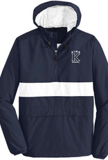 SportTek Navy/White Zipped Pocket Anorak