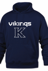 Navy performance hoodie Viking K front YOUTH