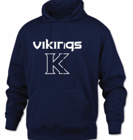 BAW Navy performance hoodie Viking K front YOUTH